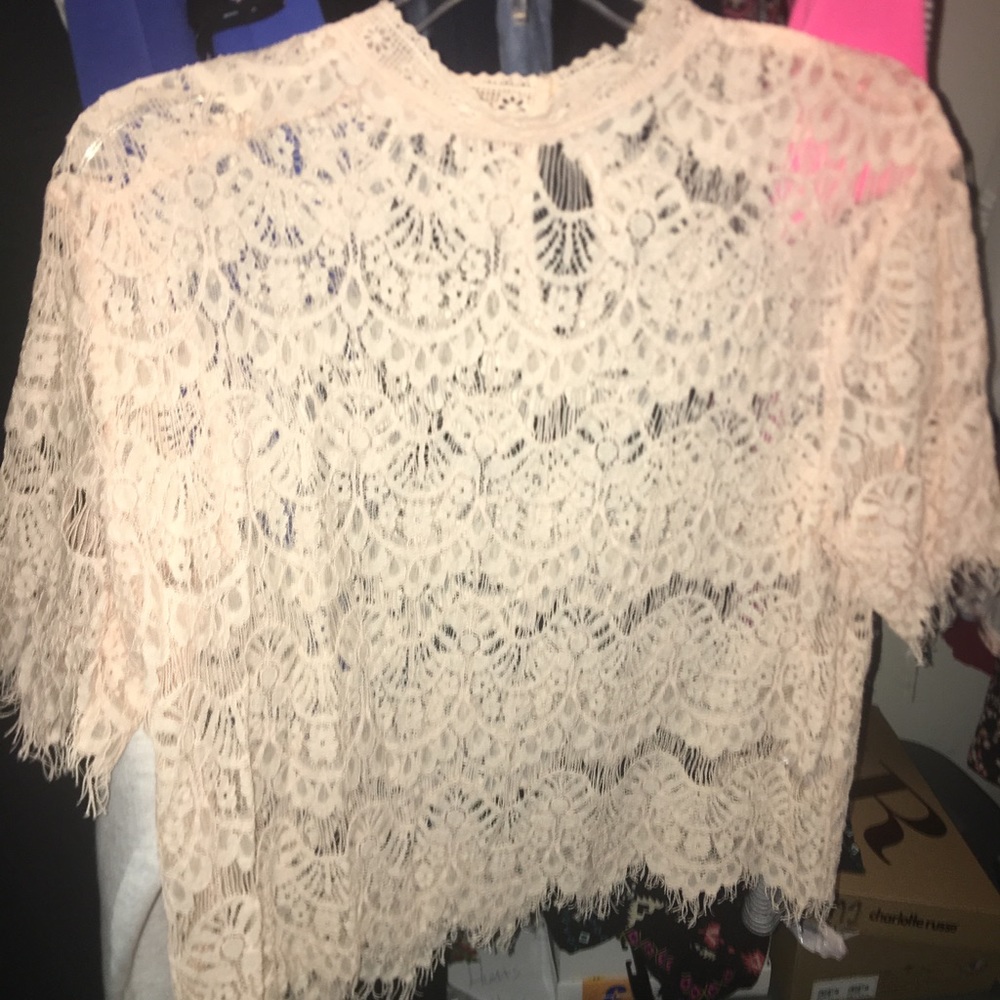 Pink Lace top! Worn a couple of times! So pretty!